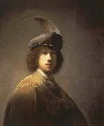 Rembrandt van rijn Self-Portrait with Plumed Beret Sweden oil painting artist